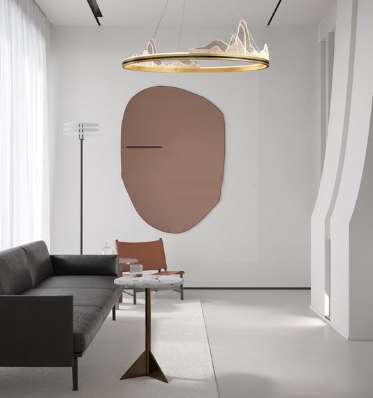 Люстра світлодіодна підвісна LED світильник для квартири на стелю лед 26895 Латунь 35-150х60х60 см. | Зображення 8