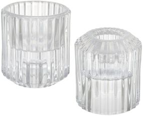 Набір 12 підсвічників "Crystal Glass" для тонкої Ø23мм і чайної Ø43мм свічок (Ø5.5х6см)