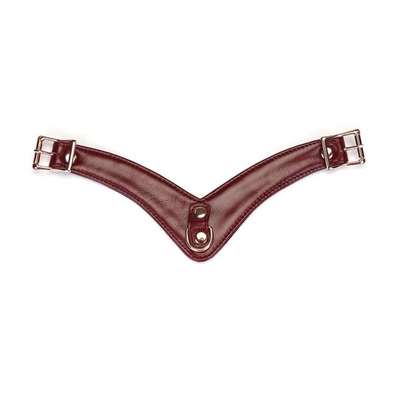 Кожаные трусики для вибратора Liebe Seele Wine Red Forced Orgasm Strop, полностью регулируемые sexstyle | Зображення 6