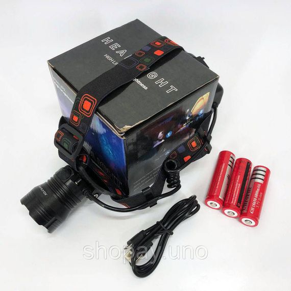Налобный фанарь X-Balong XQ-218-HP50, Фонарь налобный для рыбалки Police, Фонарик на голову для работы GL-89 | Зображення 5
