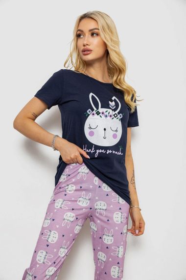 Пижама женская с принтом, цвет синий, 243R15664 | Зображення 1