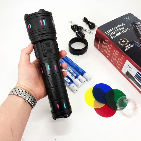 Ліхтар Night Vision Fluorescence AK177-White Laser LED PM60-TG / USB-C / Power Bank / Чорний | Зображення 2