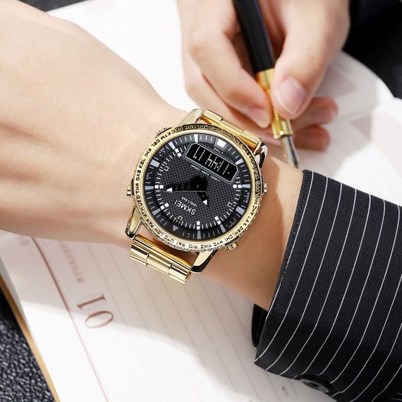 Чоловічий годинник Skmei 1898GDBK Gold-Black | Зображення 2