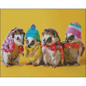 Алмазная мозаика "Ежики" ZAV4050-43 без подрамника 40х50 см