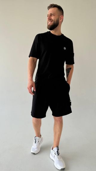 Чоловічий літній костюм Stone Island чорний | Зображення 1