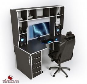 Геймерский стол ZEUS Viking-4L 180х92 черныйбелый