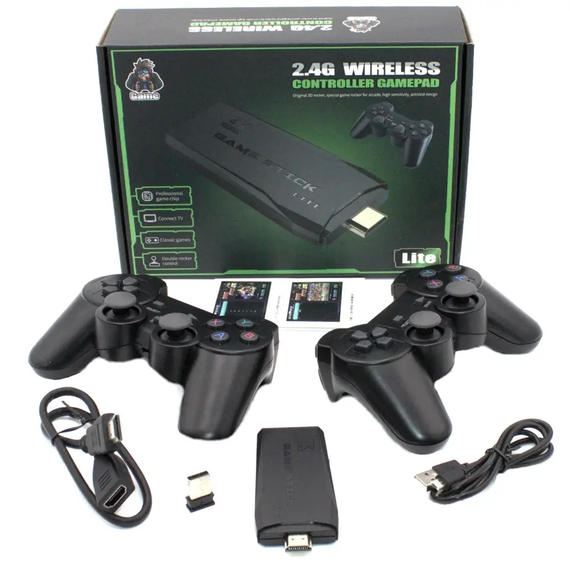 64ГБ Игровая приставка LITE GREEN HDMI 3535 игр Dendy, Sega, Аркадные игры, Game Boy, Nintendo, Atari, PlayStation 1 | Зображення 4