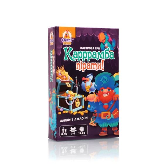 Детская карточная игра "Карррамба пираты! Vladi Toys" VT8077-07, 50 карт 12 монет, правила игры