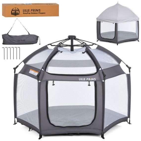 Детская платка манеж MR 1515 Platinum Grey 140х124х110 см | Зображення 3