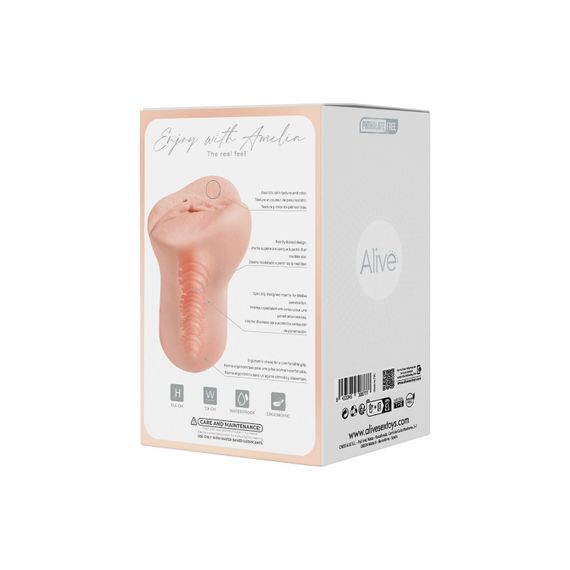 Мастурбатор-вагина Alive Amelia Super Realistic Masturbator S Flesh, реалистичный канал | Зображення 7