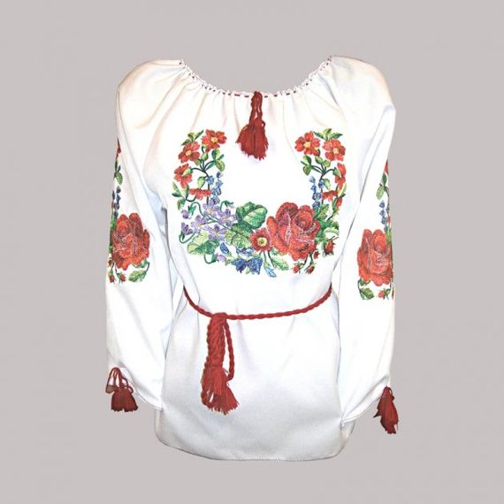 Рубашка Украинская вышиванка 497 цвет белый размер XXL