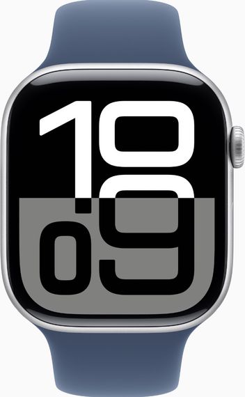 Смарт-годинник Apple Watch Series 10 GPS 46mm Silver Alu. Case w. Denim Sport Band - M/L (MWWM3)