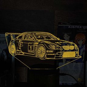 Акриловий світильник-нічник BMW M3 GT2 суперкар жовтий tty-n002231