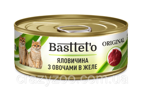 Влажный корм для котов Basttet`o Original говядина с овощами в желе 85 г