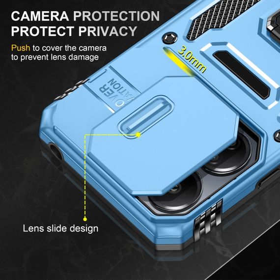 Ударостійкий чохол Camshield Army Ring для Xiaomi Redmi 13C / Poco C65 Блакитний / Light Blue | Зображення 4