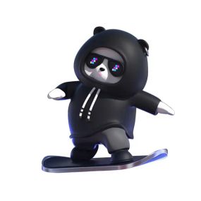 Фігурка-слайдер в автомобілі L'Andre Sliding Cartoon Bear Ведмідь скейтер Cool Black