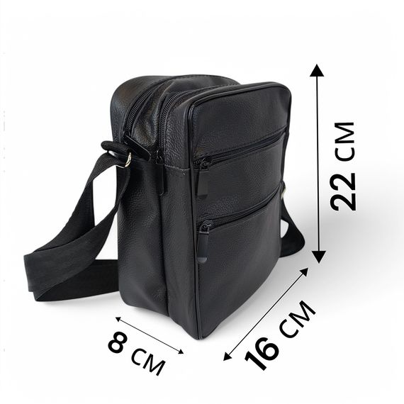 Стильна чоловіча шкіряна сумка через плече – преміальна якість та місткість, велика чоловіча сумка | Зображення 3