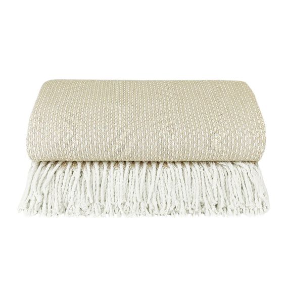 Плед бавовняний Букле бежевий Love You 200 x 220 см | Зображення 2