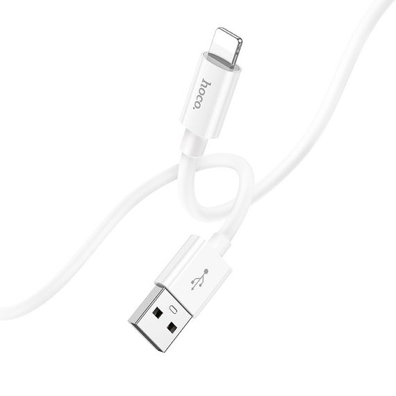 Дата кабель Hoco X87 Magic silicone USB to Lightning (1m) White | Зображення 2