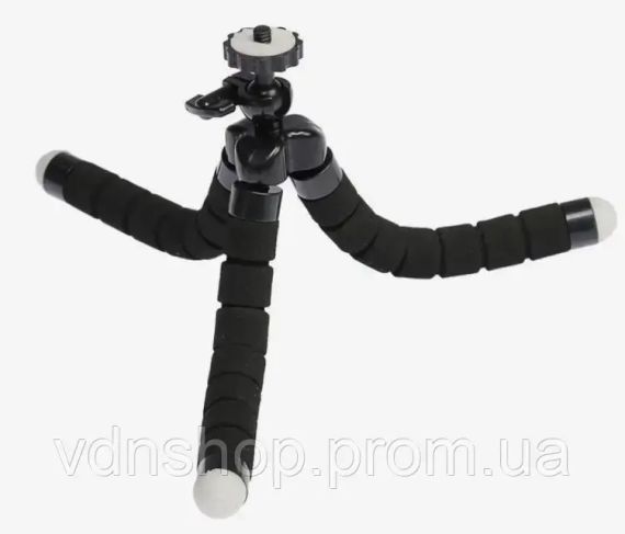 Штатив-тренога NULIER настільний, для телефону, гнучкі ніжки, висота 17 см, чорний | Зображення 4