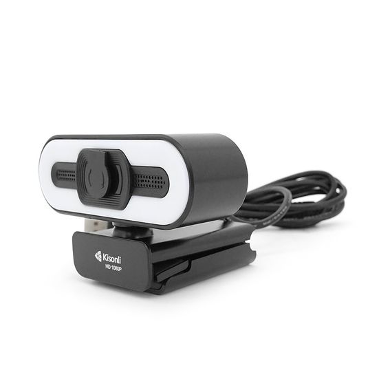 Веб-камера с микрофоном Kisonli D2, 1080P 30fps, пласт. корпус, Black, BOX | Зображення 1