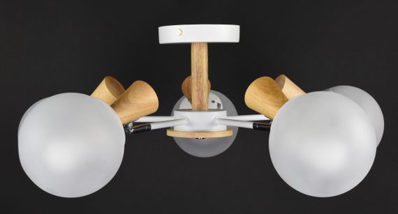 Люстра стельова на 5 лампочок 27293 Білий 28х53х53 см. | Зображення 4