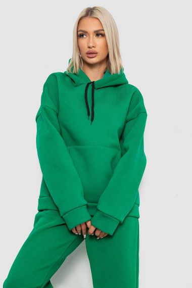Спортивный костюм женский на флисе, цвет зеленый, 238R5726 | Зображення 1