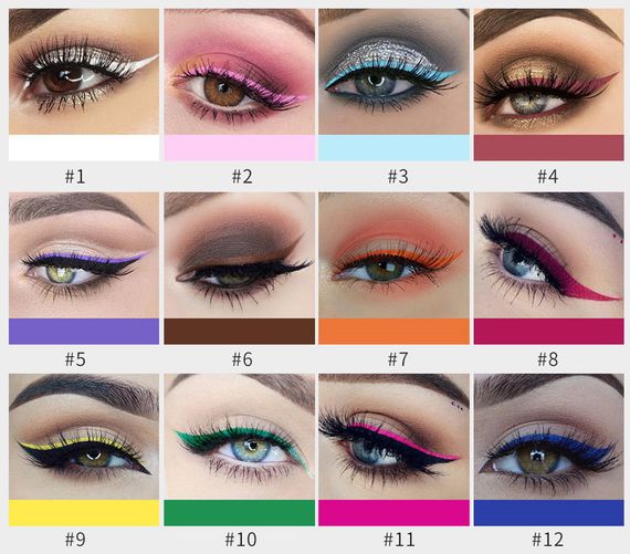 Кольорова водостійка підводка для очей HANDAIYAN Eyeliner Long Lasting Professional колір №4 Коричневий | Зображення 2