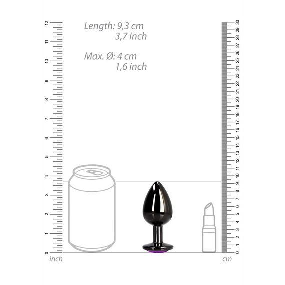 Анальна пробка - Ouch! Metal Butt Plug Large Gunmetal/Amethyst Purple Sex Aura | Зображення 5