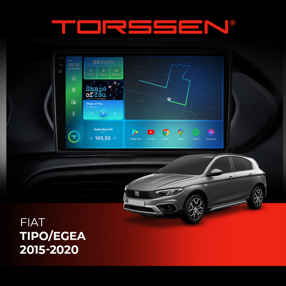 Штатна магнітола Torssen 2K Fiat Tipo/Egea 2015-2020 F96128 4G Carplay DSP