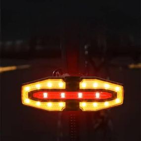 Велоліхтар LY-5510 із зазначенням поворотів (жовтий + червоний) + пульт керування LY-5510 CR2032