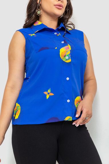 Блуза без рукавів з принтом, колір синій, 102R068-6 | Зображення 2