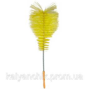 Ерш для чистки колбы кальяна Капля с пластиковой ручкой Желтый