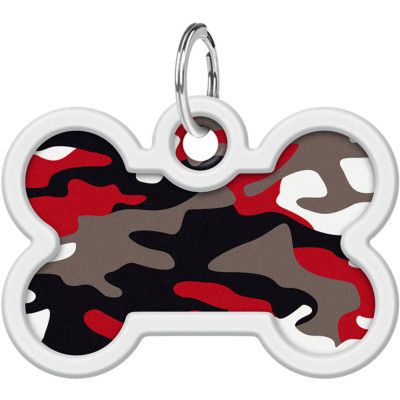 Адресник для животных WAUDOG Smart ID с QR паспортом "Камо серый", кость 40х28 мм (0640-0215) | Зображення 1