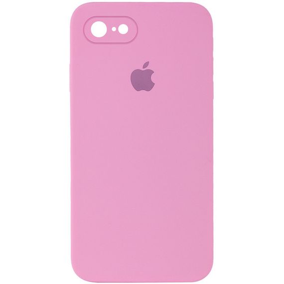 Чохол Silicone Case Square Full Camera Protective (AA) для Apple iPhone 7/8/SE (2020) (4.7") Рожевий / Light pink
