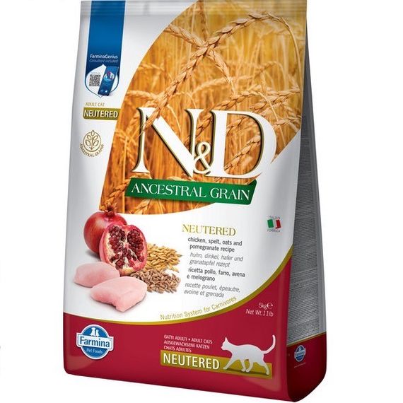 Сухий корм із куркою для стерилізованих котів Farmina N&D Neutered Chicken Adult, 5 кг