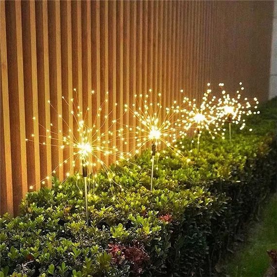Садовий світильник на сонячній батареї 60 LED, 85 см, 1 шт., Чорний/ Садовий ліхтар/Вільний світильник Феєрверк | Зображення 7