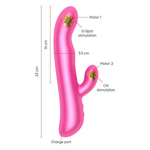 Смарт вибратор-кролик с подвижной головкой VIBRATION & ROTATION, розовый Oninder (Испания) Sex Aura | Зображення 3