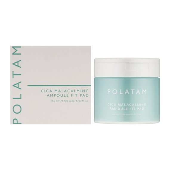 Пэды успокаивающие POLATAM CICA MALACALMING AMPOULE FIT PAD (150 мл / 100 шт) | Зображення 1