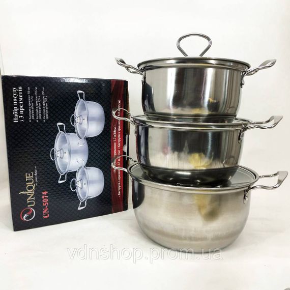 Кастрюли с крышками, Набор кастрюль с жаростойкой крышкой, Сборный набор кастрюль TN-80