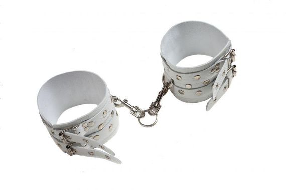 Оковы Leather Double Fix Leg Cuffs, White sexstyle