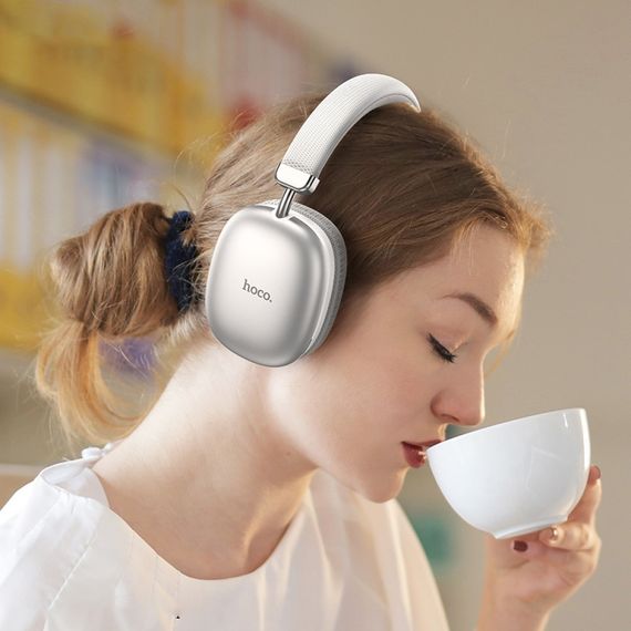 Беспроводные блютуз наушники с микрофоном HOCO W35 White | Зображення 6