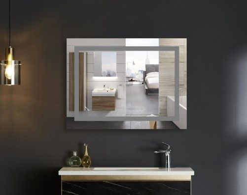 Дзеркало Mixxus WARM MR12-80x60-REVERSE з LED Touch, Anti-fog, димером, регулюванням яскравості (MI6672) | Зображення 2