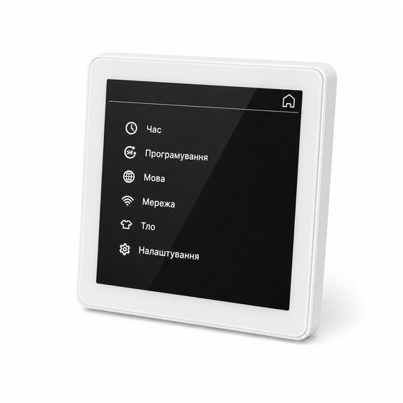 114351 Комнатный сенсорный термостат с WiFi управлением Tervix Pro Line WiFi TouchScren Thermostat (котел), белая рамка | Зображення 1