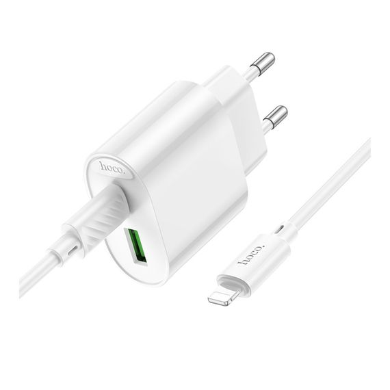 Мережевий зарядний пристрій Hoco C109A 1 USB-C/1USB PD/QC 20W+Type-C to Lightning | Зображення 2