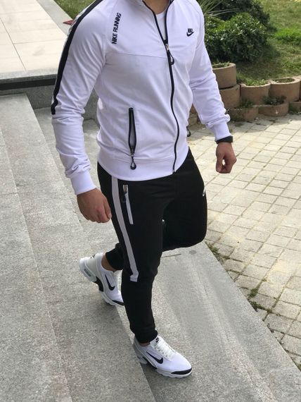 Мужской спортивный костюм двухцветный SE0002 цвет черно-белый, размер M