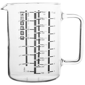 Мерная кружка стеклянная Simax 1 л жаропрочная с делениями для кухни и выпечки (3843)