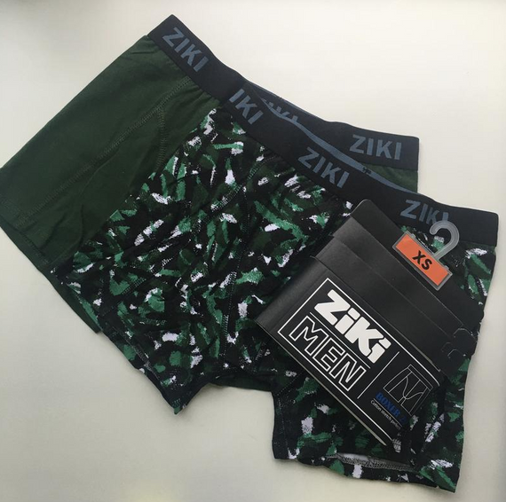 Набір чоловічих трусів боксерів ZIKI MEN 2 шт в наборі, розмір ХS, зелений, квітковий