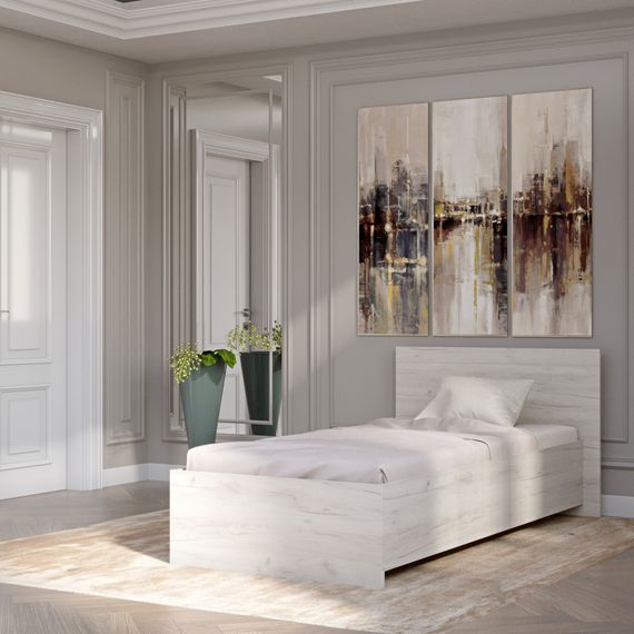 Односпальне ліжко Еверест Соната-900 90х200 см дуб крафт білий (EVR-2675) | Зображення 1