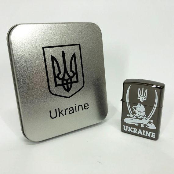 Дугова електроімпульсна запальничка USB Україна (металева коробка) HL-449, чорний | Зображення 6